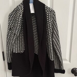 Black and White Houndstooth Cardigan